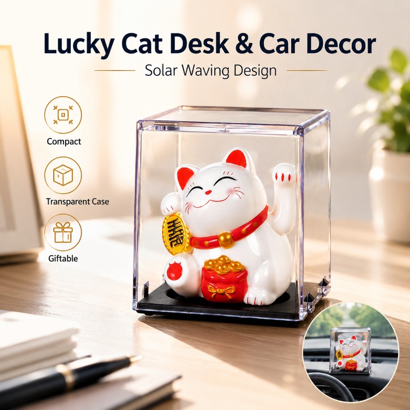 Cubicle Shelf Organizer - Mini Gato da Sorte Solar com