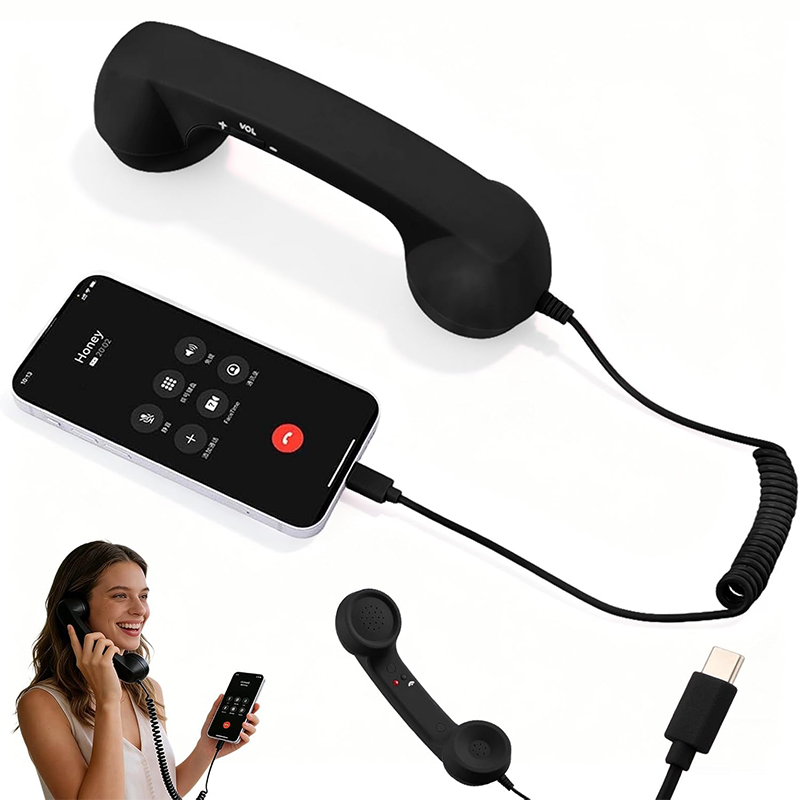 Telephone Headset Office - Novos Aparelhos Telefônicos Tipo-C Estilo Retrô