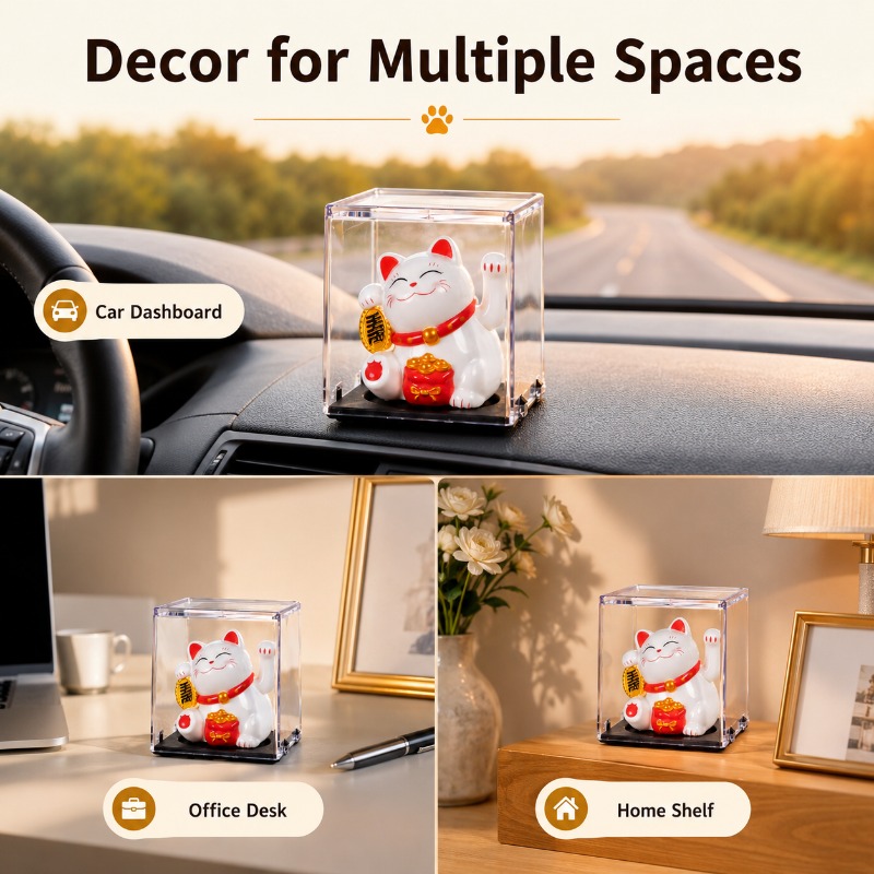 Mini Gato da Sorte Solar com B - Cubicle Shelf Organizer avaliação e preço