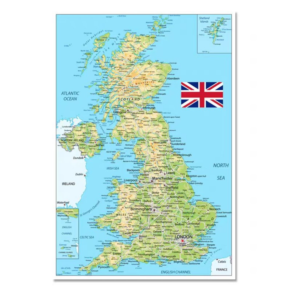Grande Mapa do Reino Unido em  - Office Furniture Uk avaliação e preço